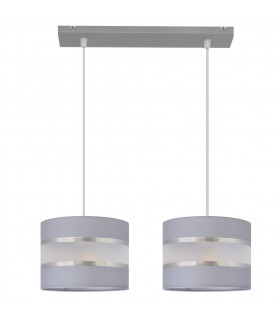 Helen Straight Bar Pendant Ceiling Light Grey Silver 45cm-1