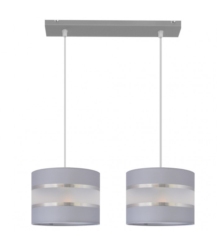Helen Straight Bar Pendant Ceiling Light Grey Silver 45cm-1