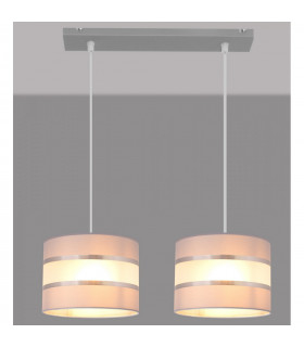 Helen Straight Bar Pendant Ceiling Light Grey Silver 45cm-2
