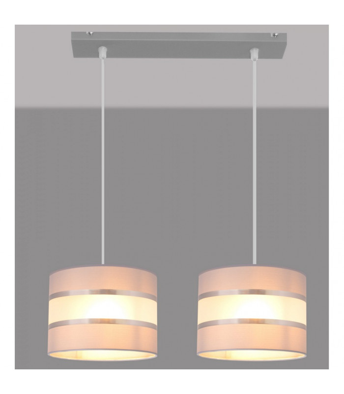 Helen Straight Bar Pendant Ceiling Light Grey Silver 45cm-2