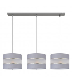Helen Straight Bar Pendant Ceiling Light Grey Silver 65cm-1