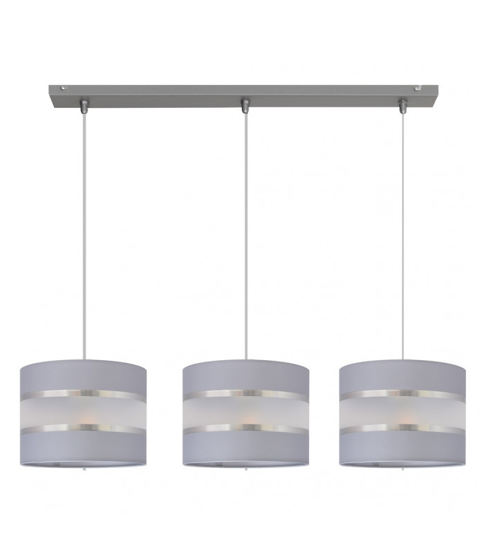 Helen Straight Bar Pendant Ceiling Light Grey Silver 65cm-1