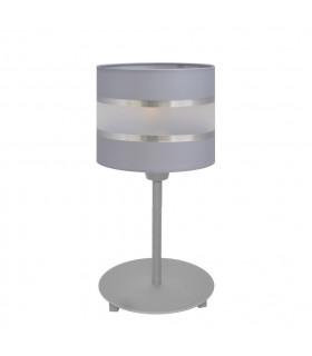 Helen Table Lamp With Round Shade Grey Silver 20cm