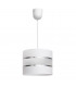Helen Cylindrical Pendant Ceiling Light White Silver 20cm-1