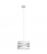 Helen Cylindrical Pendant Ceiling Light White Silver 25cm-1