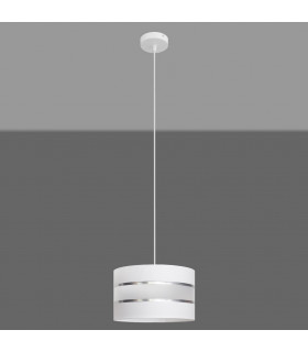 Helen Cylindrical Pendant Ceiling Light White Silver 25cm-2