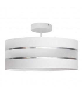Helen Cylindrical Ceiling Light White Silver 40cm