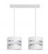Helen Straight Bar Pendant Ceiling Light White Silver 45cm-1