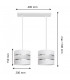 Helen Straight Bar Pendant Ceiling Light White Silver 45cm-2