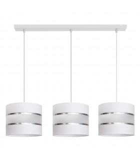 Helen Straight Bar Pendant Ceiling Light White Silver 65cm-1