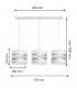 Helen Straight Bar Pendant Ceiling Light White Silver 65cm-2
