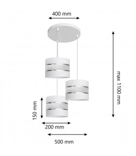 Helen Cluster Pendant Ceiling Light White Silver 35cm-2
