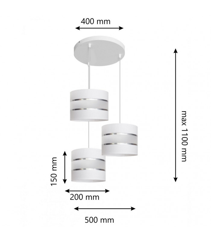 Helen Cluster Pendant Ceiling Light White Silver 35cm-2