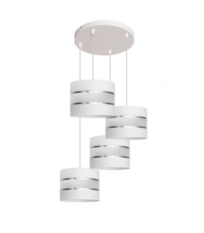 Helen Cluster Pendant Ceiling Light White Silver 35cm-1