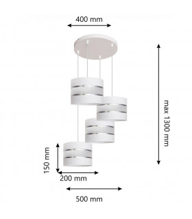 Helen Cluster Pendant Ceiling Light White Silver 35cm-2