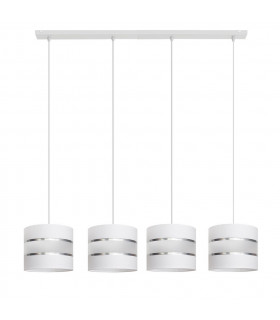Helen Straight Bar Pendant Ceiling Light White Silver 100cm