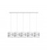 Helen Straight Bar Pendant Ceiling Light White Silver 115cm