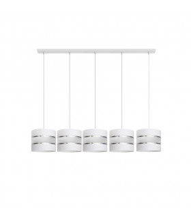 Helen Straight Bar Pendant Ceiling Light White Silver 115cm
