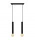 Tuba Straight Bar Pendant Ceiling Light Black 40cm