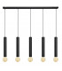 Tuba Straight Bar Pendant Ceiling Light Black 120cm
