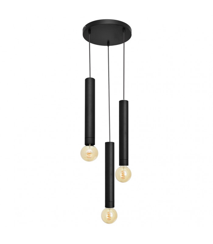 Tuba Cluster Pendant Ceiling Light Black 30cm