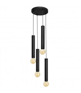 Tuba Cluster Pendant Ceiling Light Black 30cm