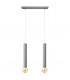 Tuba Straight Bar Pendant Ceiling Light Grey 40cm