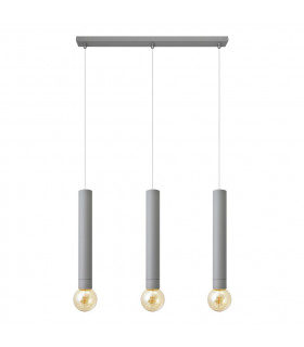 Tuba Straight Bar Pendant Ceiling Light Grey 60cm