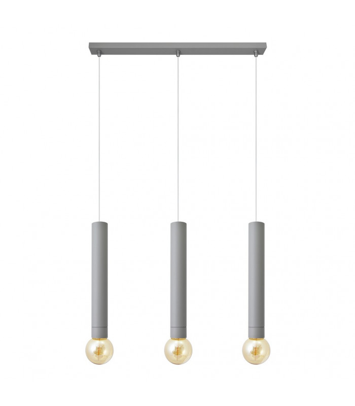 Tuba Straight Bar Pendant Ceiling Light Grey 60cm
