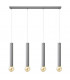Tuba Straight Bar Pendant Ceiling Light Grey 100cm