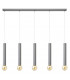 Tuba Straight Bar Pendant Ceiling Light Grey 120cm
