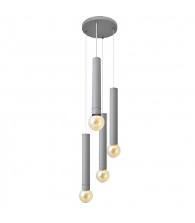 Tuba Cluster Pendant Ceiling Light Grey 30cm-1