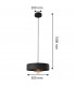 Babilon Cylindrical Pendant Ceiling Light Black Rose Gold 30cm-2