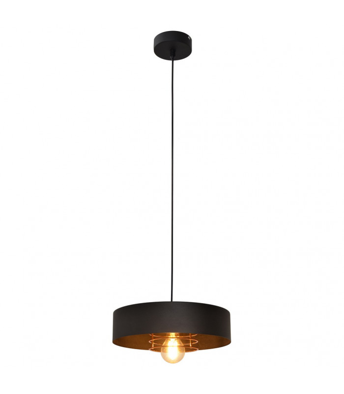 Babilon Cylindrical Pendant Ceiling Light Black Rose Gold 30cm-5