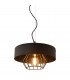 Babilon Cylindrical Pendant Ceiling Light Black 29cm-1