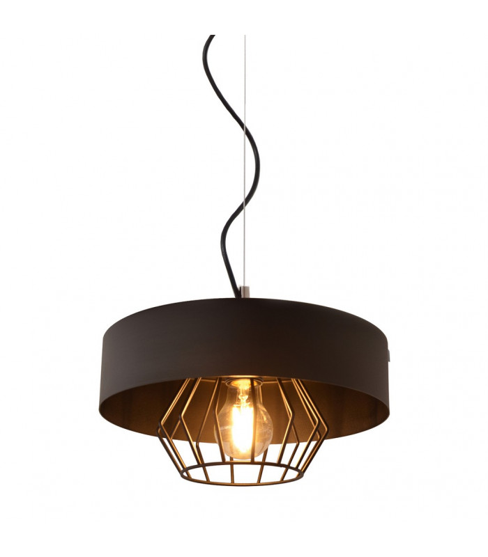 Babilon Cylindrical Pendant Ceiling Light Black 29cm-1
