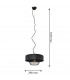 Babilon Cylindrical Pendant Ceiling Light Black 29cm-2