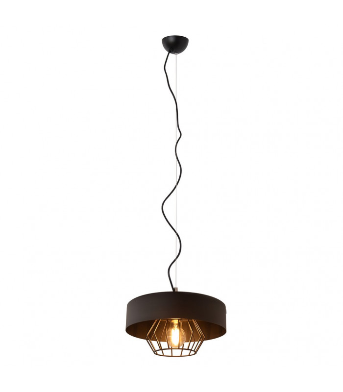Babilon Cylindrical Pendant Ceiling Light Black 29cm-7