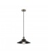 1 Light Dome Ceiling Pendant Black, Gold with Black Shade, E27 - 1