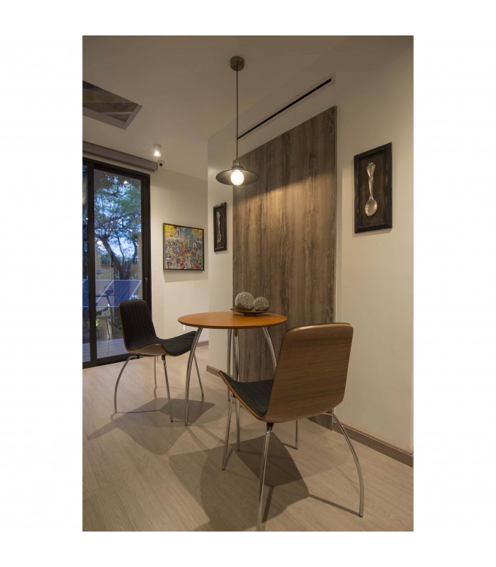 1 Light Dome Ceiling Pendant Black, Gold with Black Shade, E27 - 2