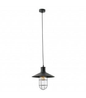 1 Light Ceiling Pendant Black, Glass, E27 - 1