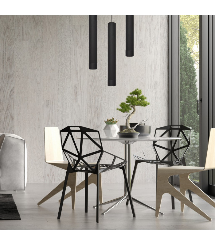 Tuba Slim Pendant Ceiling Light Black 10cm-4