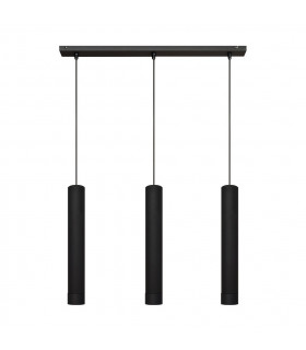 Tuba Straight Bar Pendant Ceiling Light Black 60cm-1