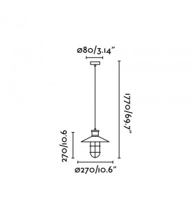 1 Light Ceiling Pendant Black, Glass, E27 - 2