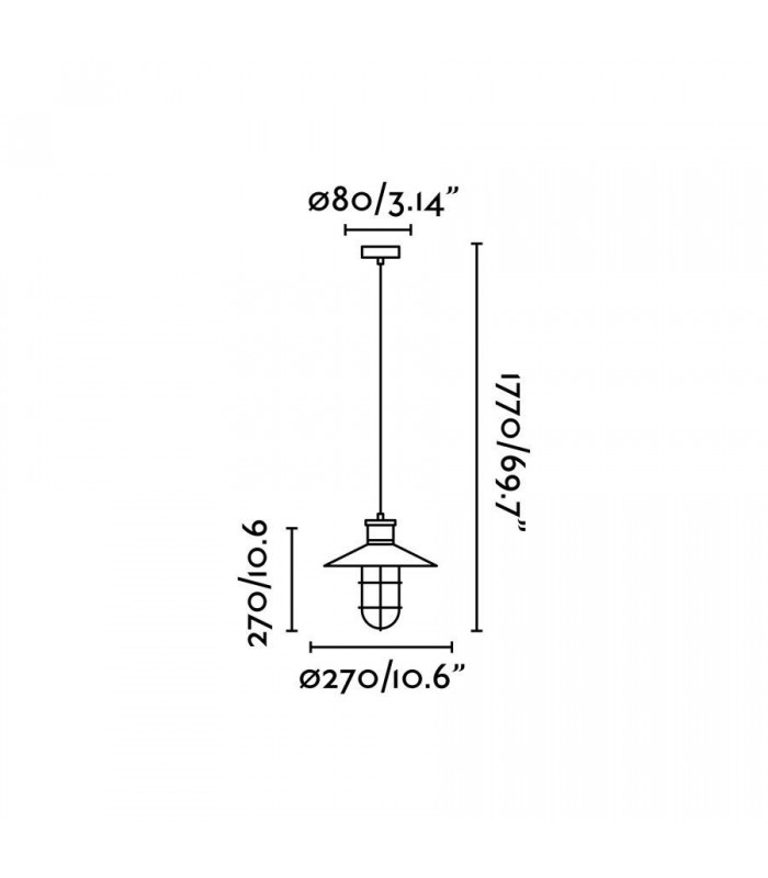 1 Light Ceiling Pendant Black, Glass, E27 - 2