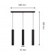 Tuba Straight Bar Pendant Ceiling Light Black 60cm-5