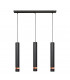Tuba Straight Bar Pendant Ceiling Light Black Rose Gold 60cm