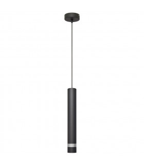 Tuba Slim Pendant Ceiling Light Black Chrome 10cm-1