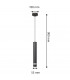 Tuba Slim Pendant Ceiling Light Black Chrome 10cm-2