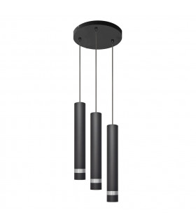 Tuba Cluster Pendant Ceiling Light Black Chrome 30cm